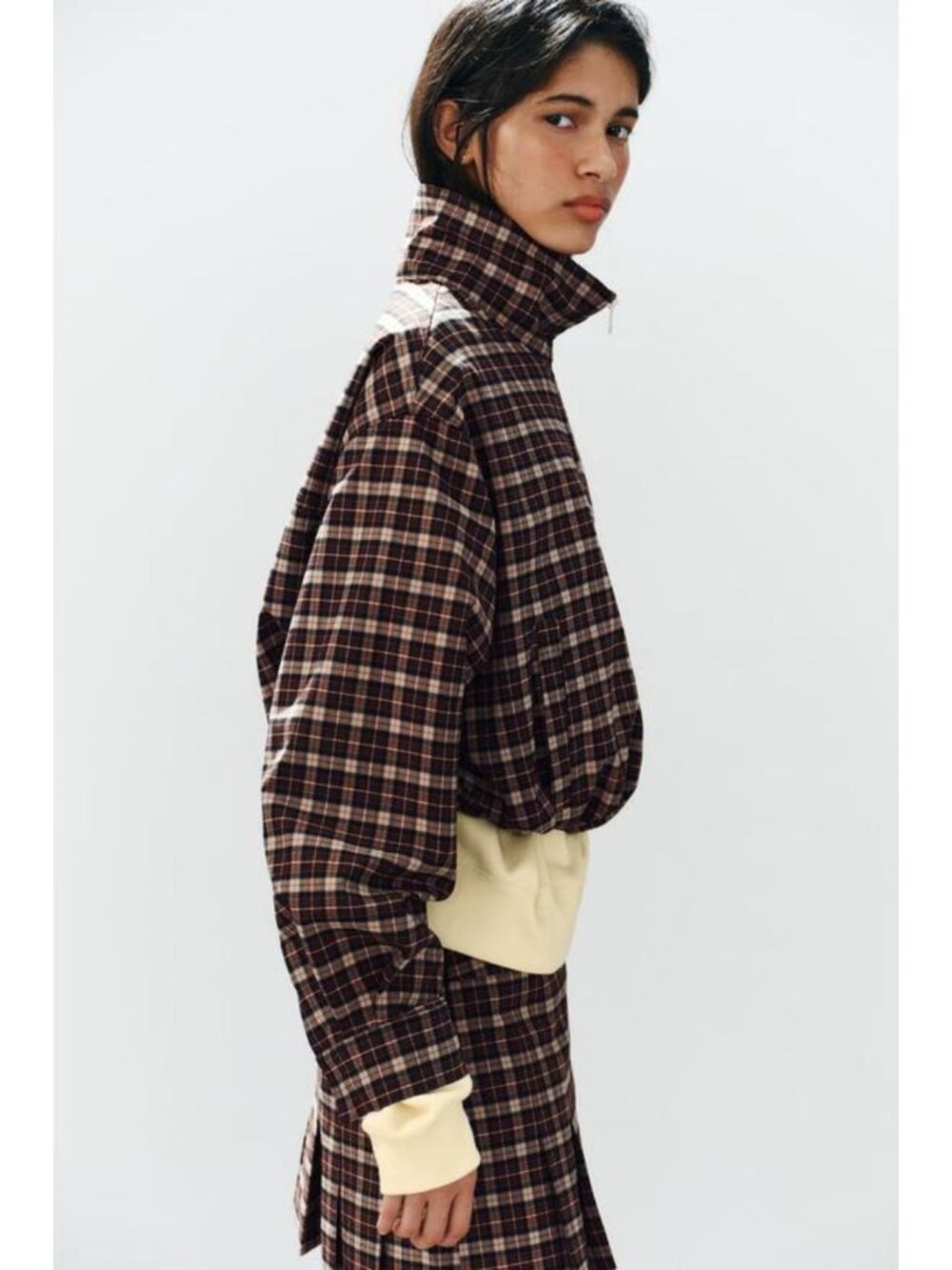 ZARA PLAID ZIP-UP JACKET 3067/757/605
